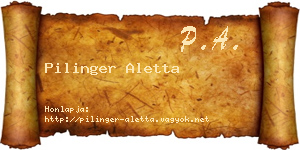Pilinger Aletta névjegykártya